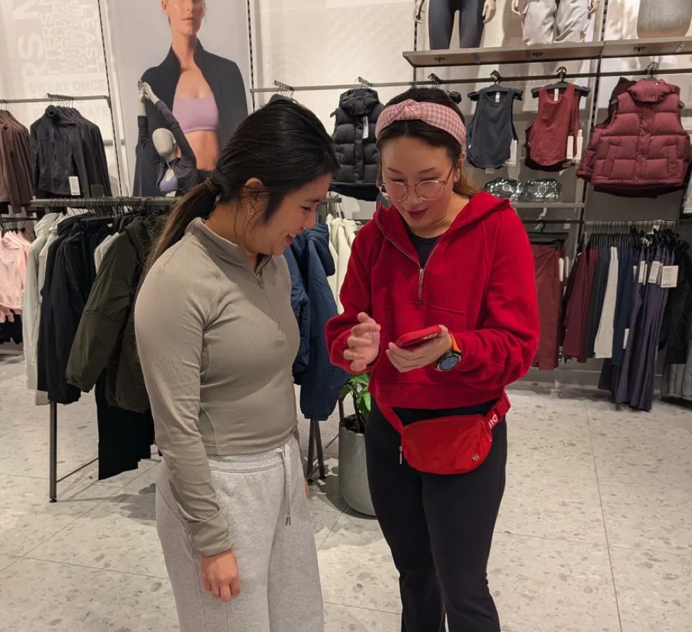 Ratta working in retail experience at lululemon